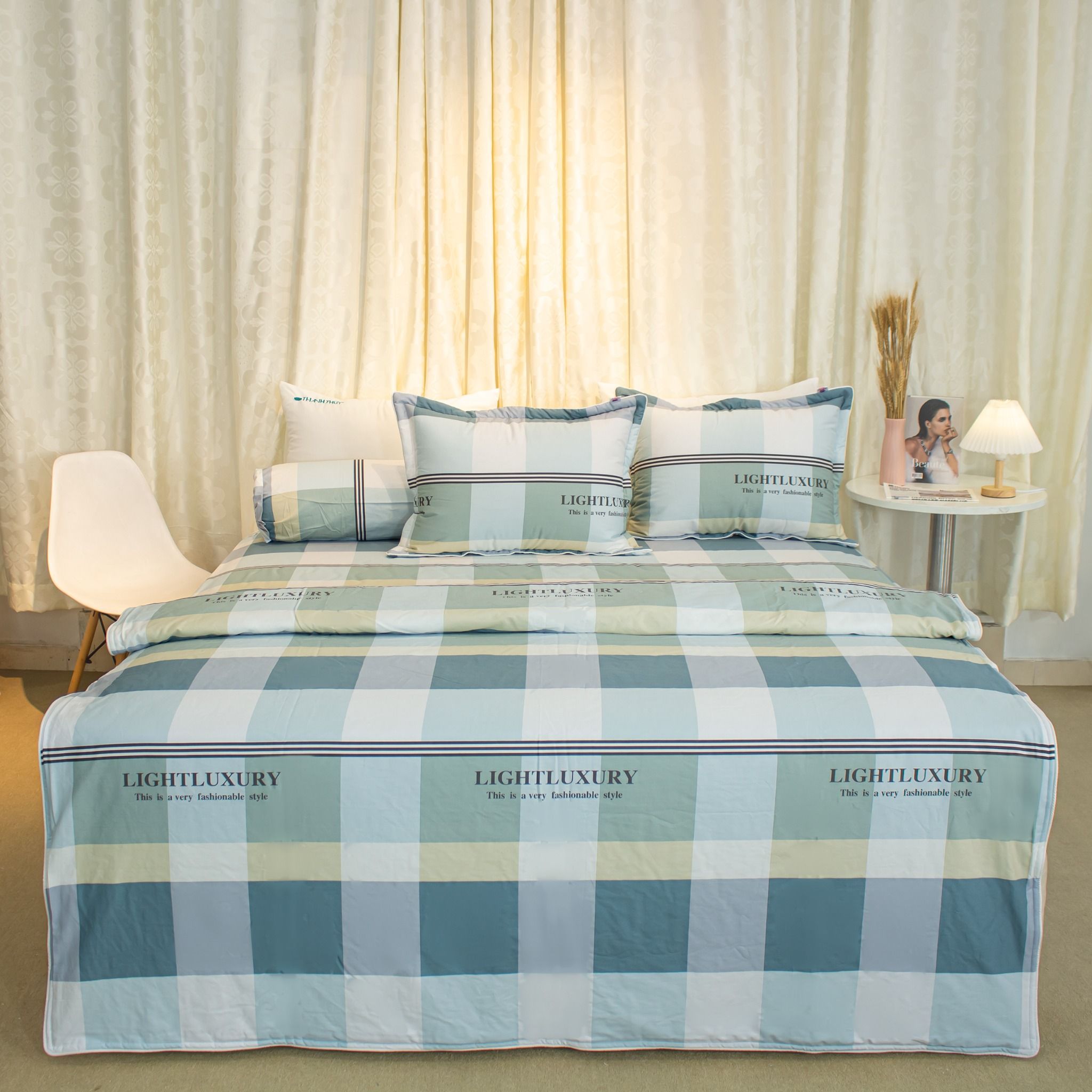  Bộ Ga Bọc Cotton Vanila (Vỏ Gối Không Lót Gòn) 255 