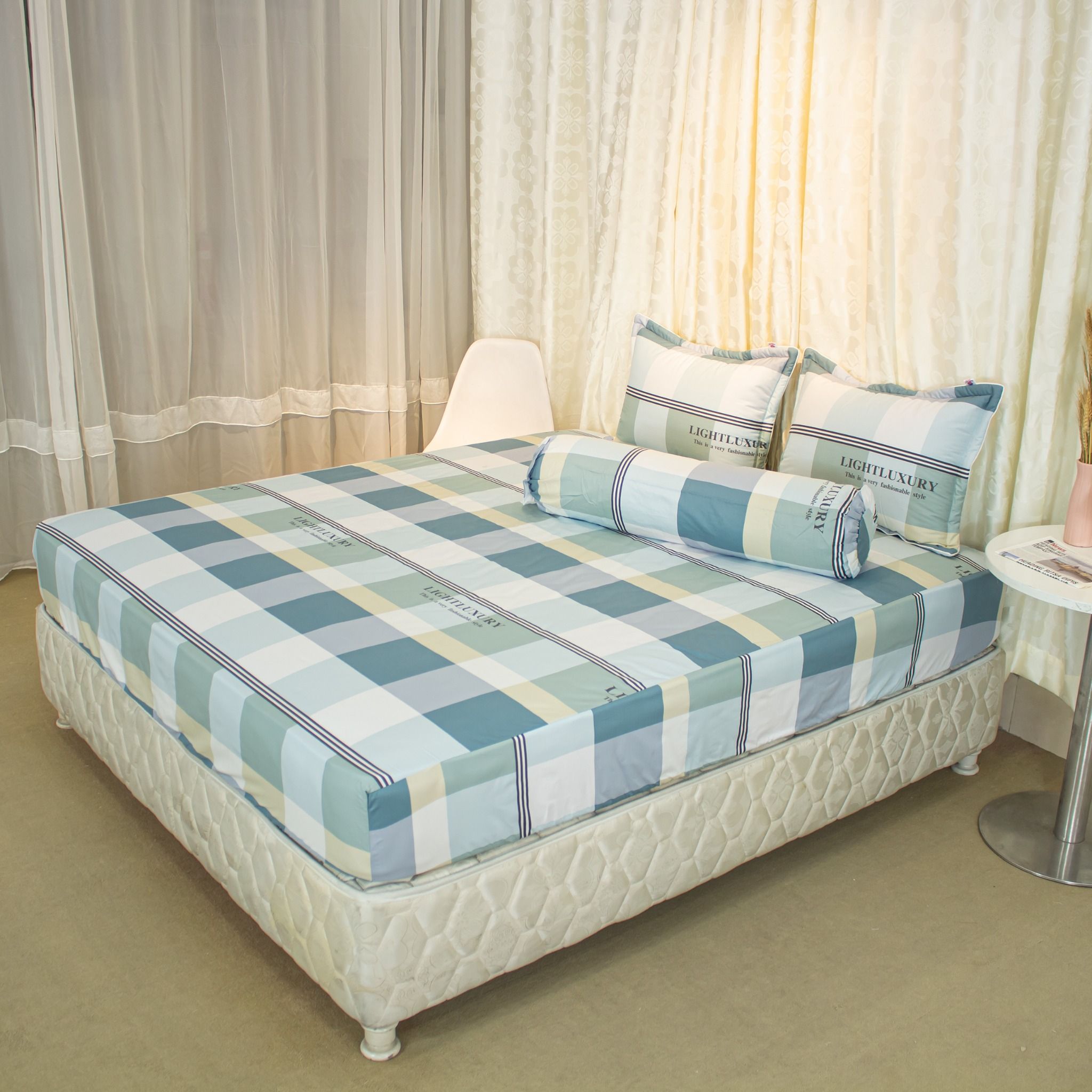  Bộ Ga Bọc Cotton Vanila (Vỏ Gối Không Lót Gòn) 255 