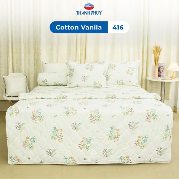  Bộ Ga Bọc Cotton Vanila (Vỏ Gối Không Lót Gòn) 416 
