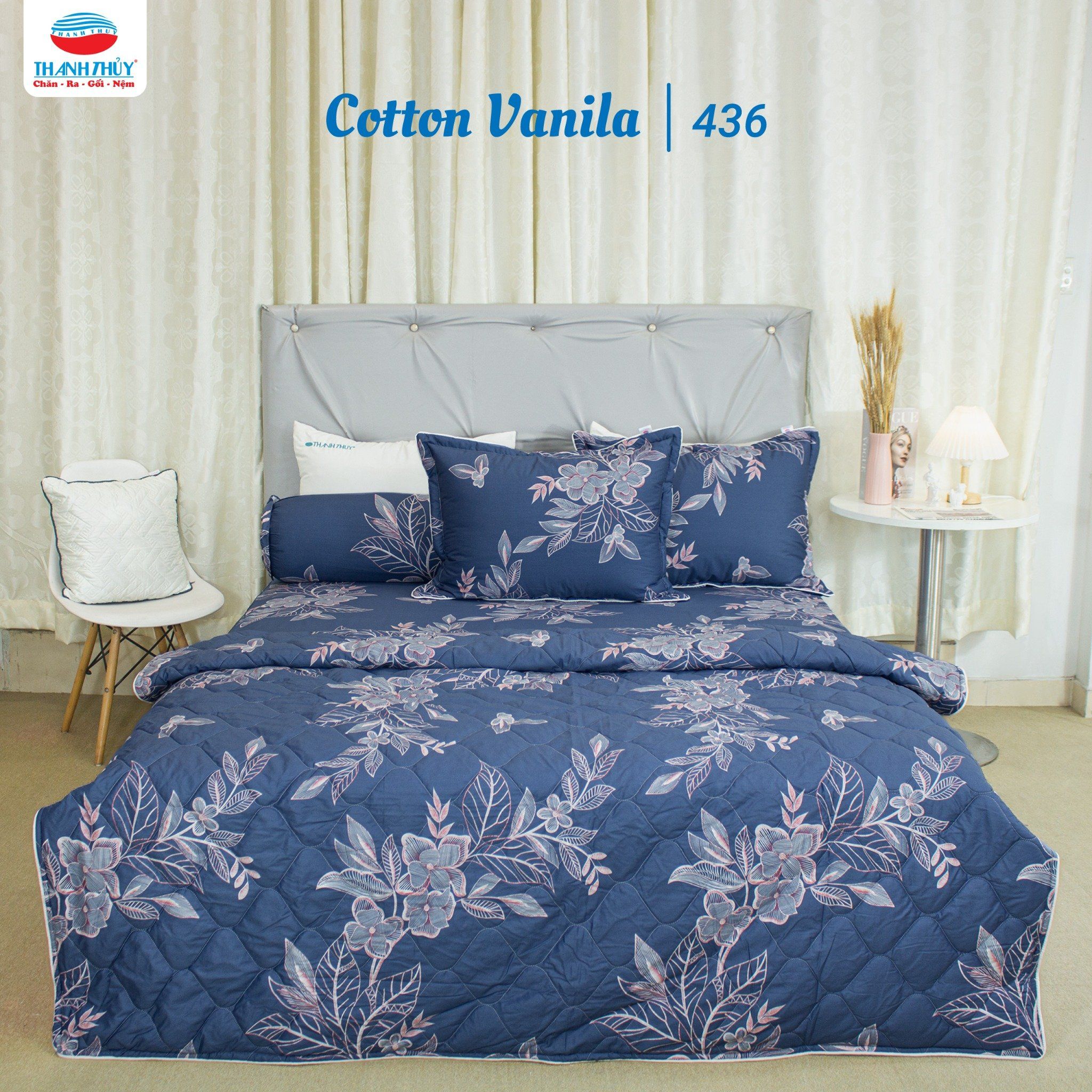  Bộ Ga Bọc Cotton Vanila (Vỏ Gối Không Lót Gòn) 436 
