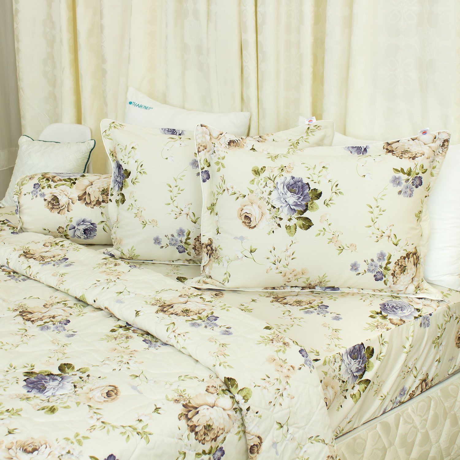  Bộ Ga Bọc Cotton Vanila (Vỏ Gối Không Lót Gòn) 443 