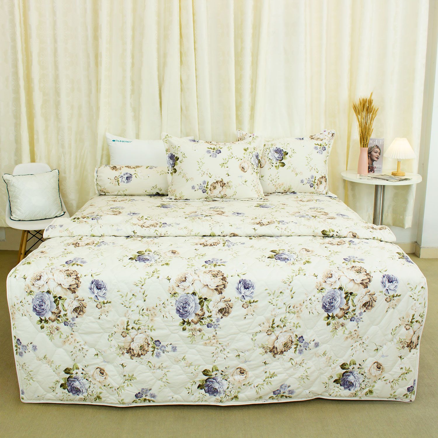  Bộ Ga Bọc Cotton Vanila (Vỏ Gối Lót Gòn) 443 