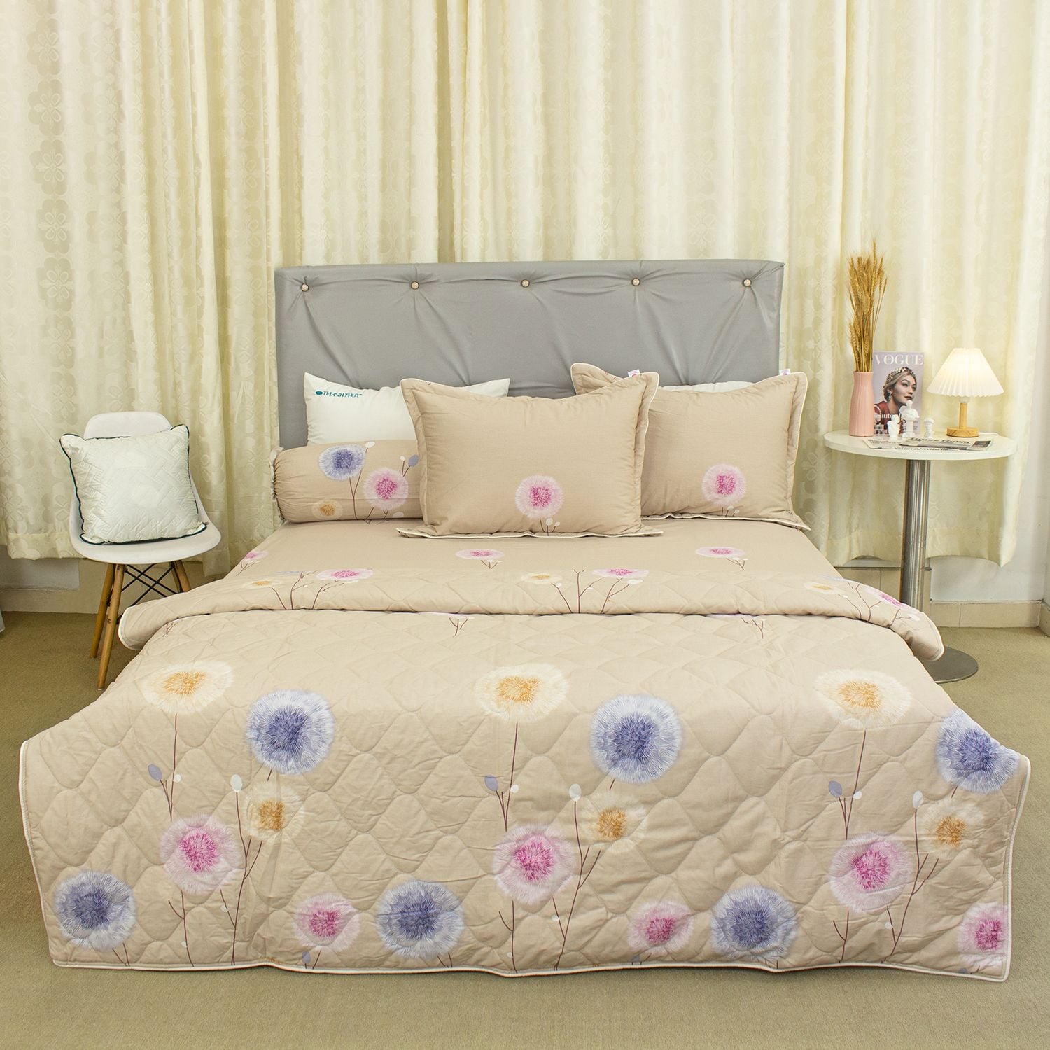  Bộ Ga Bọc Cotton Vanila (Vỏ Gối Không Lót Gòn) 445 