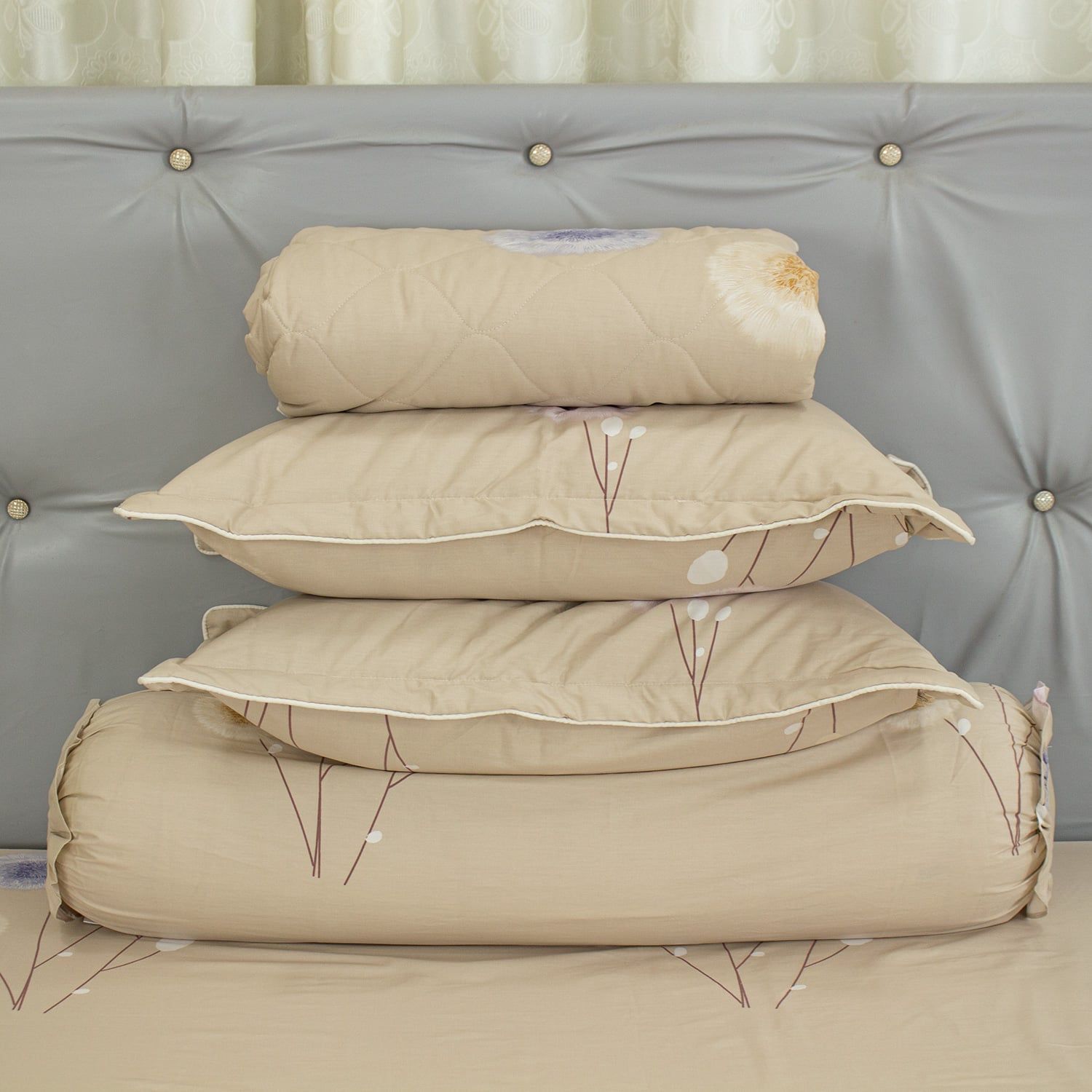  Bộ Ga Bọc Cotton Vanila (Vỏ Gối Không Lót Gòn) 445 