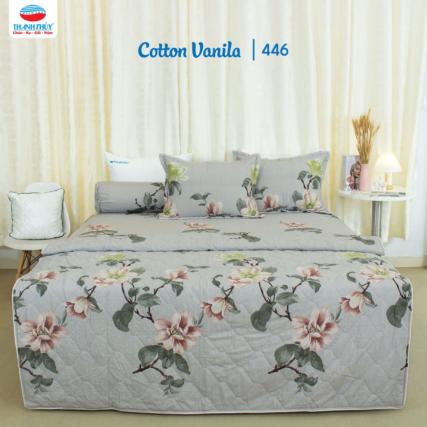  Bộ Ga Bọc Cotton Vanila (Vỏ Gối Lót Gòn) 446 