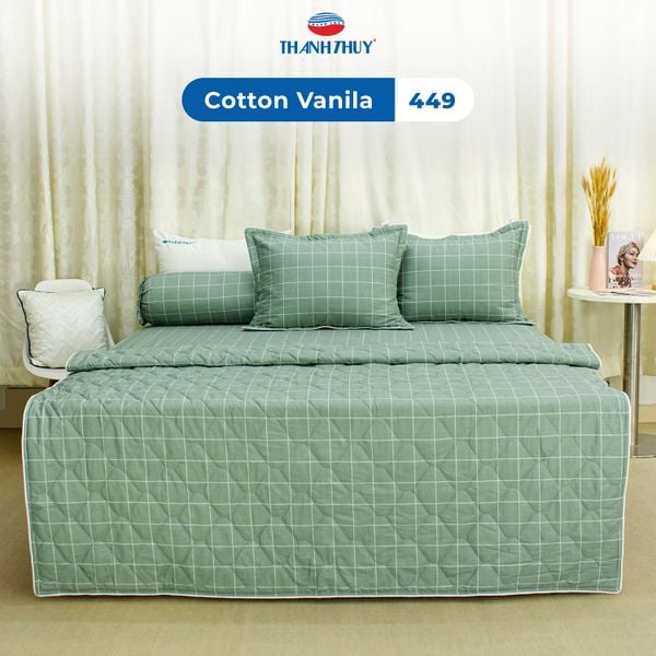  Bộ Ga Bọc Cotton Vanila (Vỏ Gối Không Lót Gòn) 449 