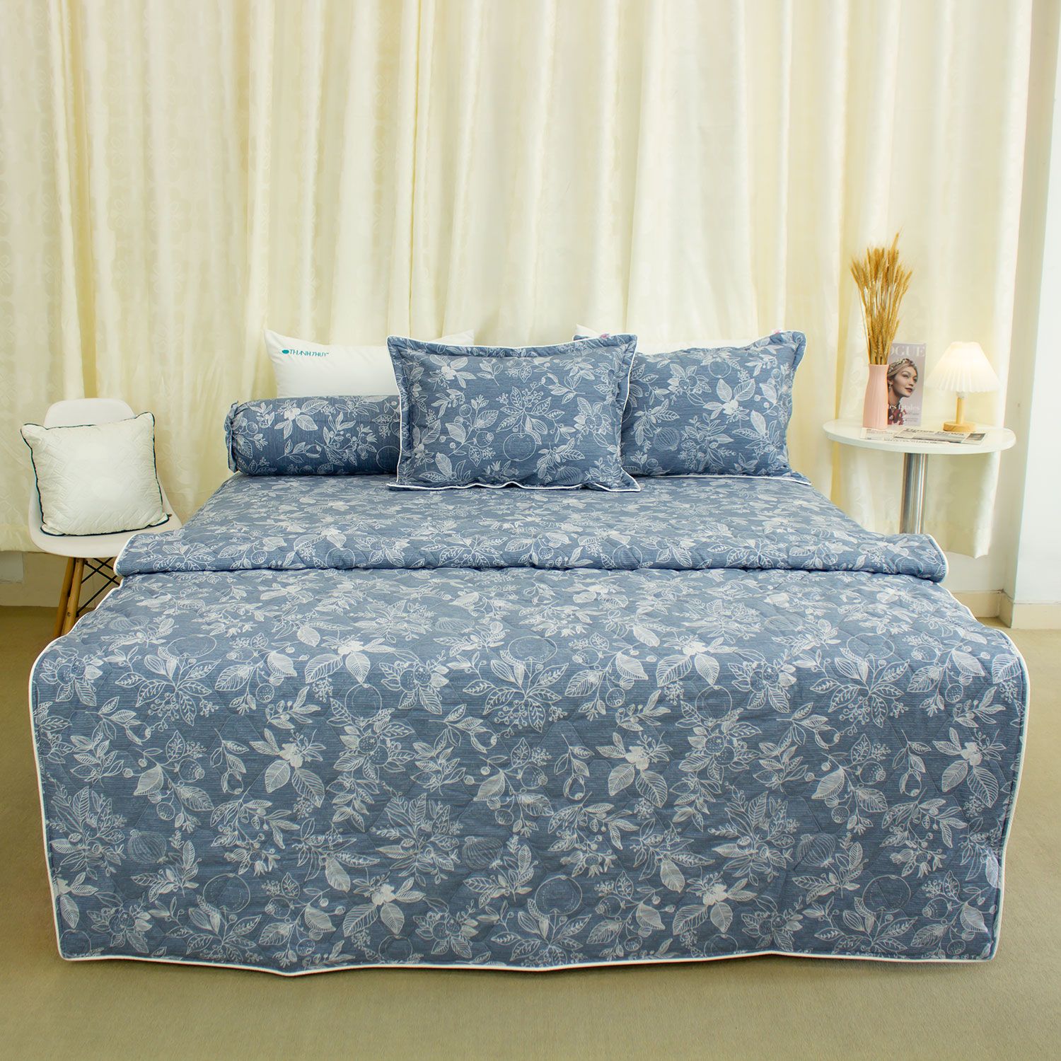  Bộ Ga Bọc Cotton Vanila (Vỏ Gối Không Lót Gòn) 454 
