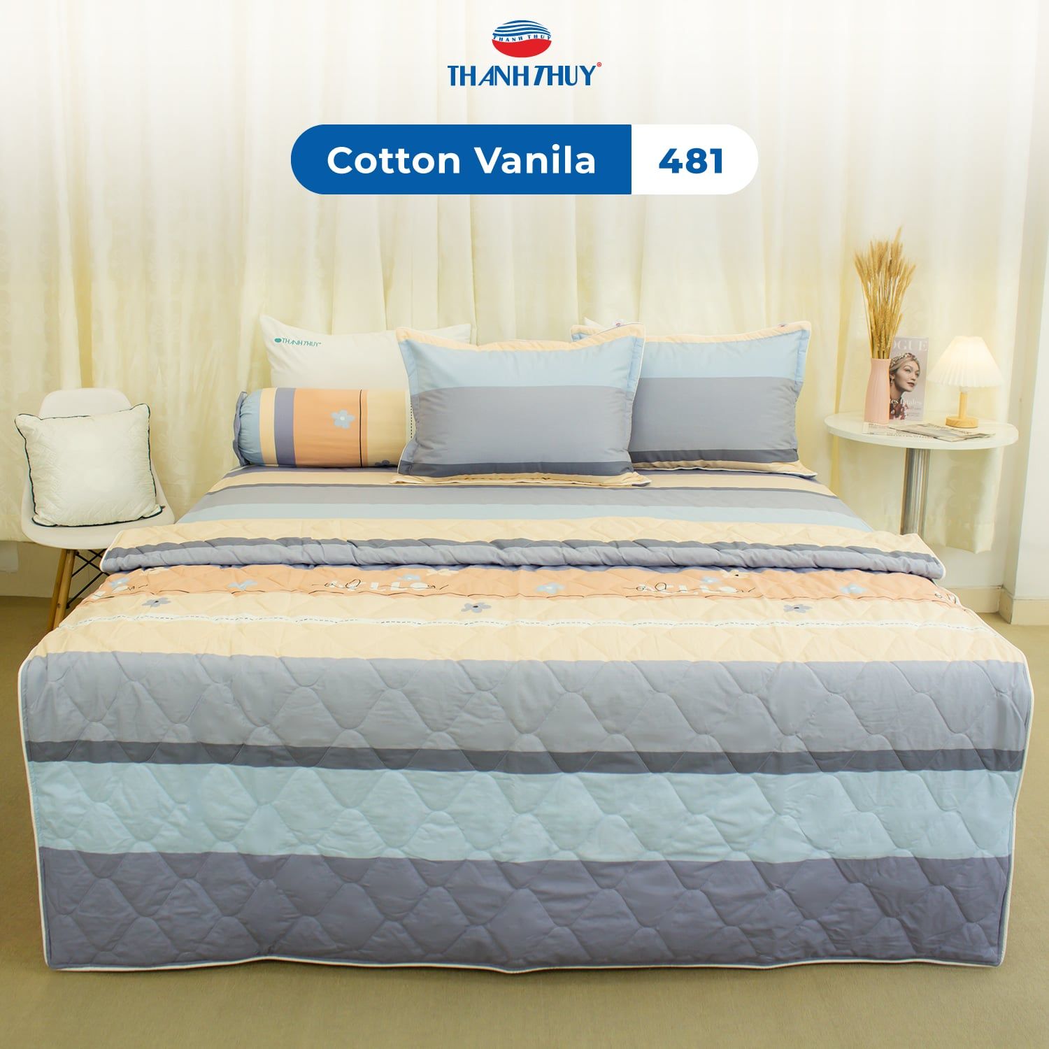  Bộ Ga Bọc Cotton Vanila (Vỏ Gối Lót Gòn) 481 