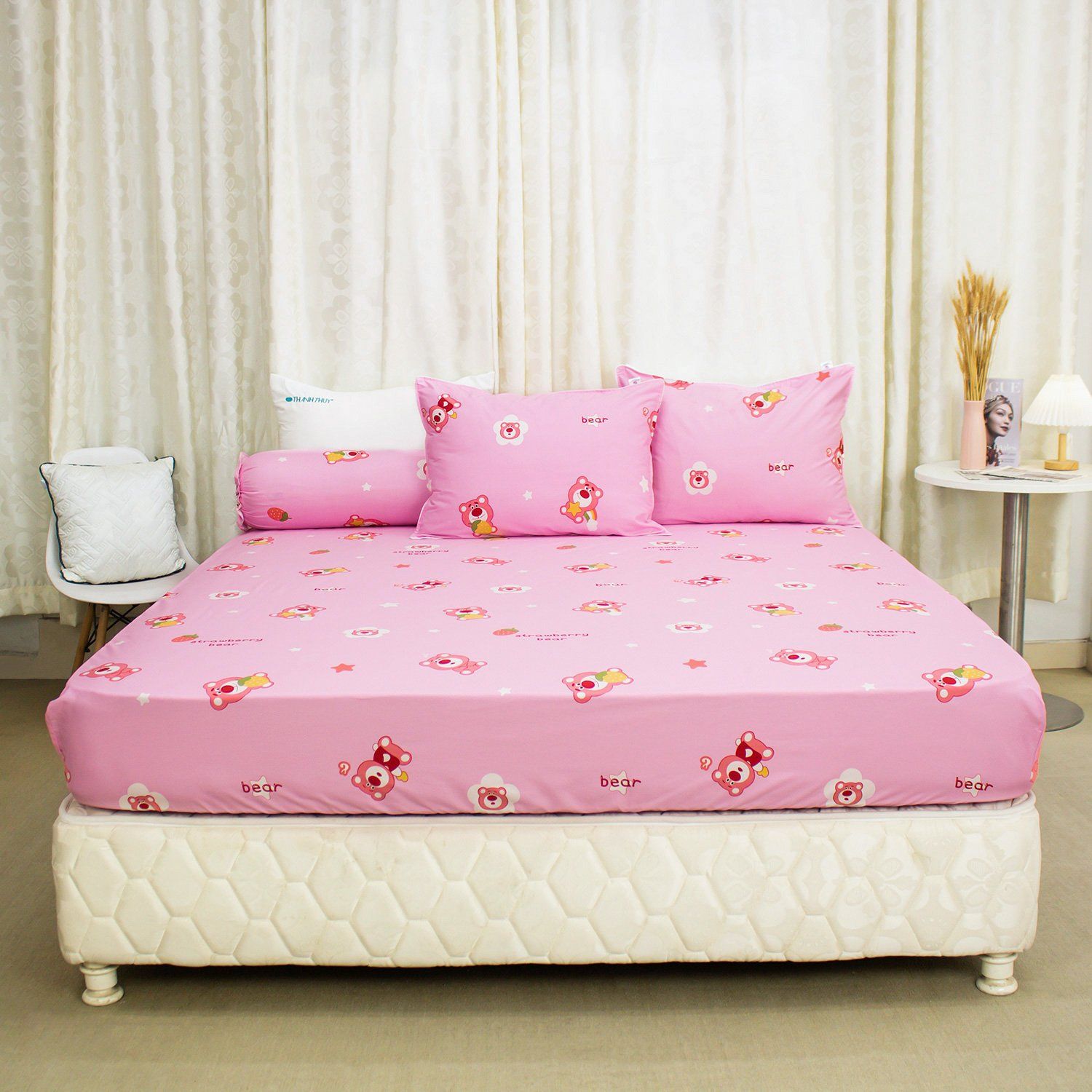  Bộ Ga Bọc Cotton Vanila (Vỏ Gối Không Lót Gòn) 514 