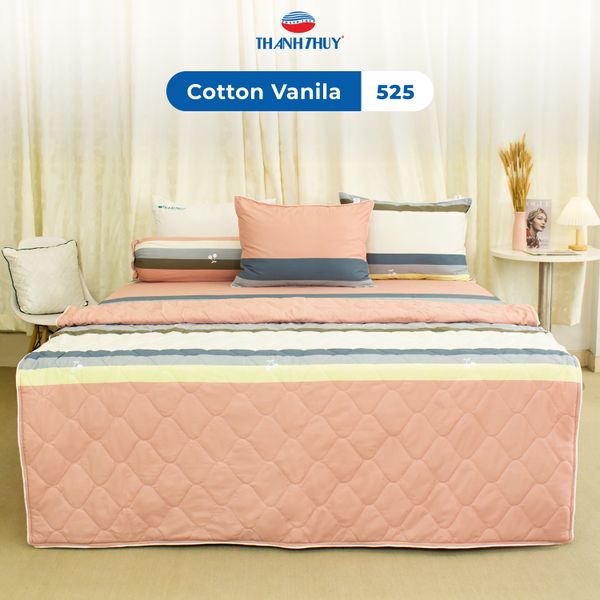  Bộ Ga Bọc Cotton Vanila (Vỏ Gối Không Lót Gòn) 525 