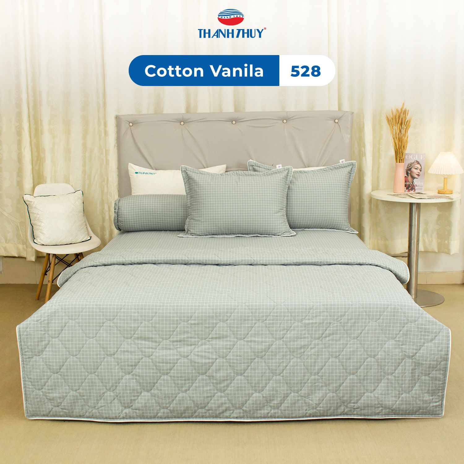  Bộ Ga Bọc Cotton Vanila (Vỏ Gối Lót Gòn) 528 