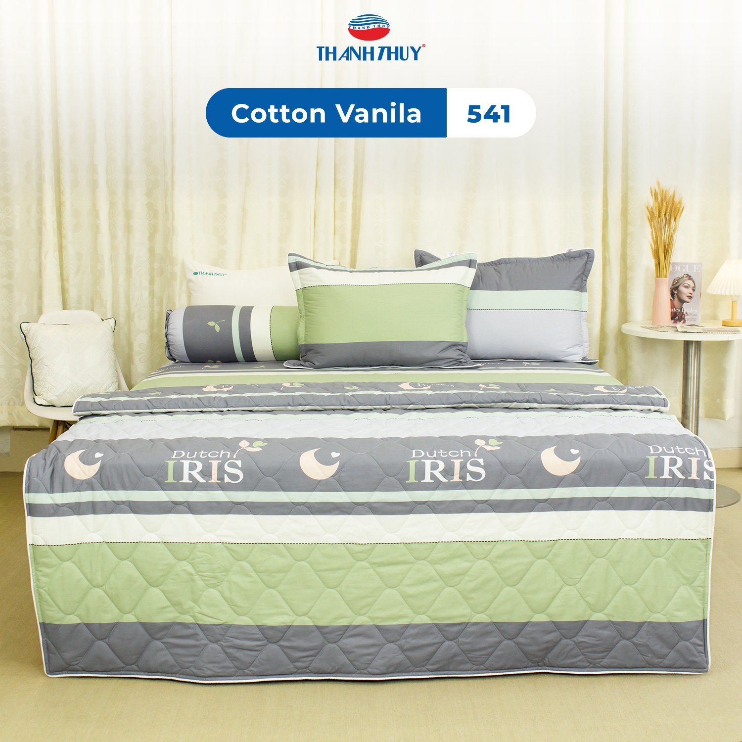  Bộ Ga Bọc Cotton Vanila (Vỏ Gối Không Lót Gòn) 541 
