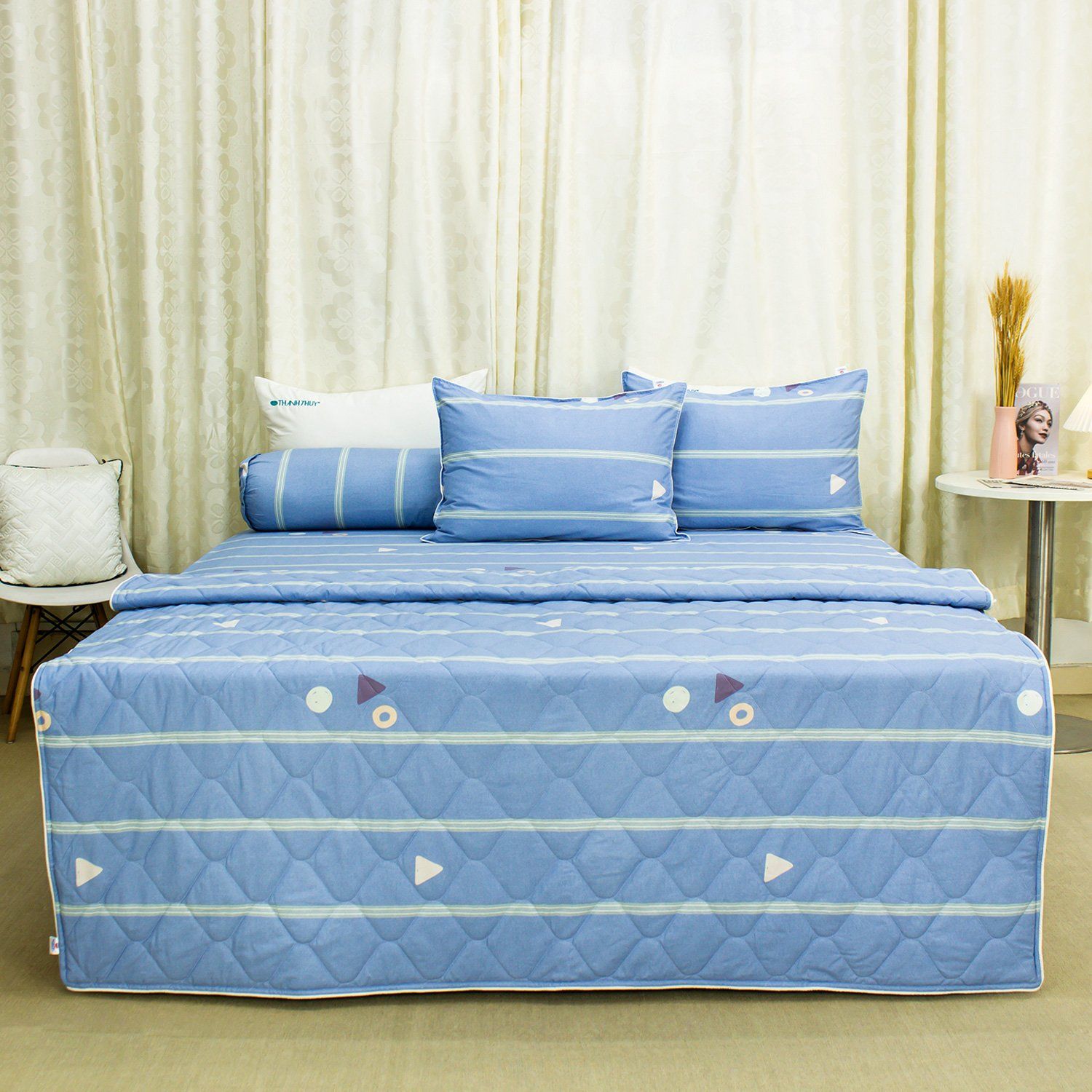  Bộ Ga Bọc Cotton Vanila (Vỏ Gối Không Lót Gòn) 589 