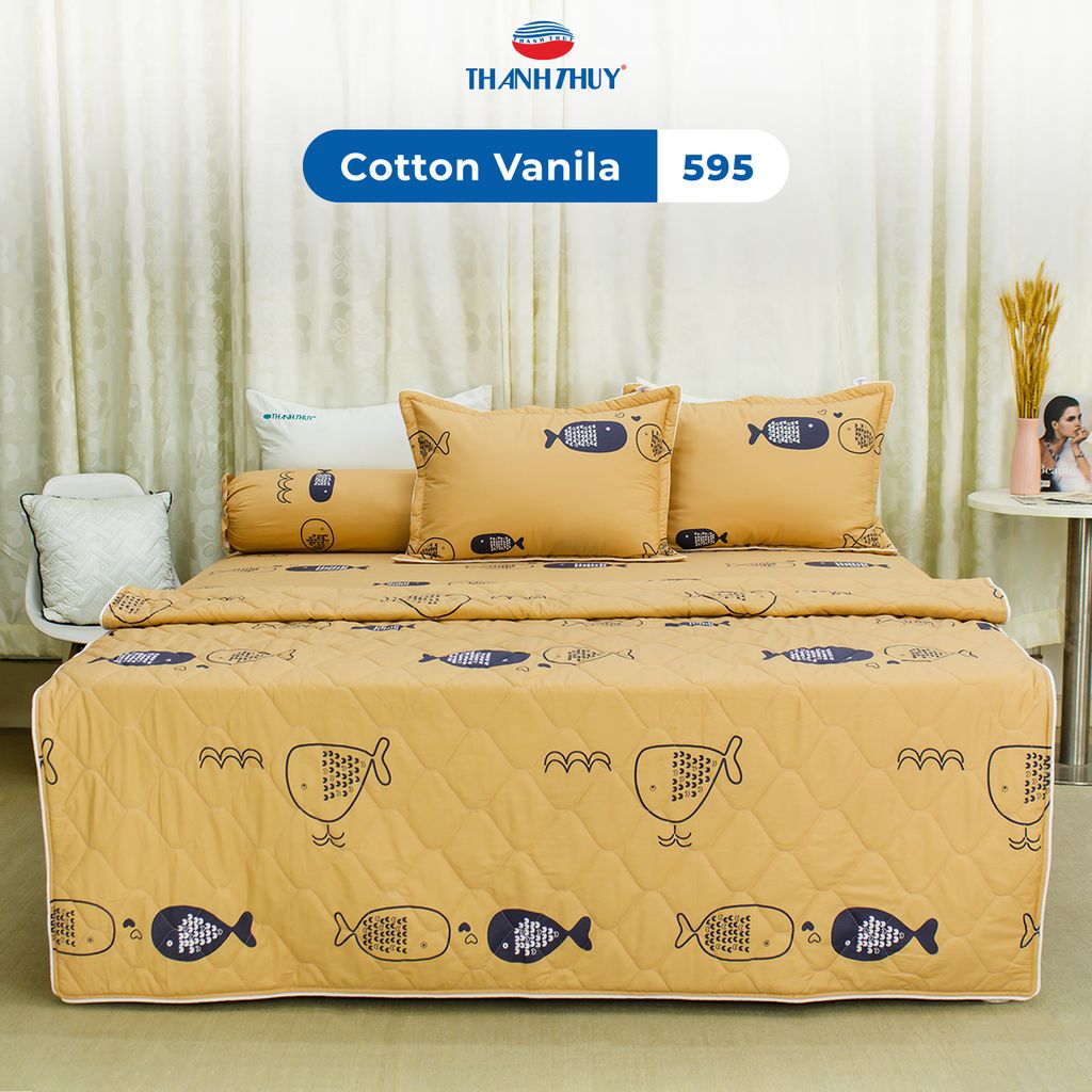  Bộ Ga Bọc Cotton Vanila (Vỏ Gối Lót Gòn) 595 