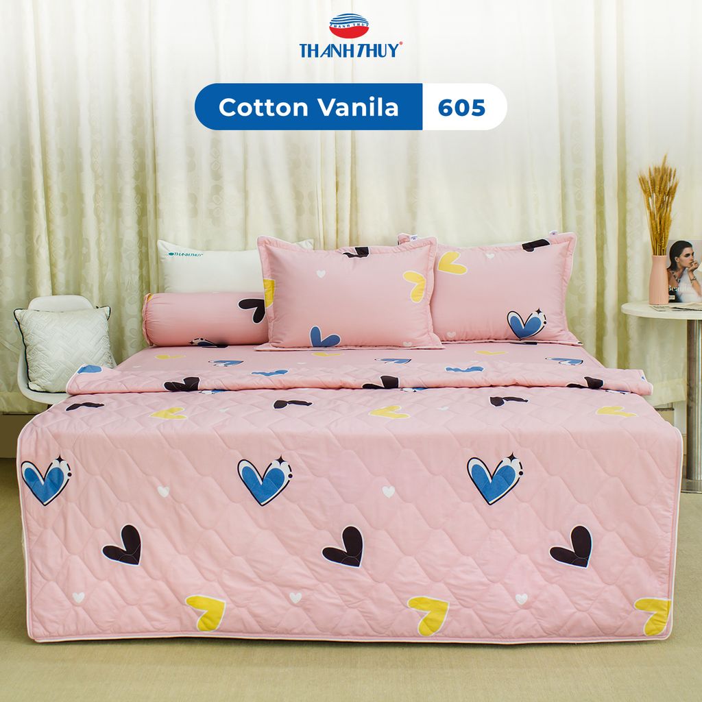  Bộ Ga Bọc Cotton Vanila (Vỏ Gối Lót Gòn) 605 