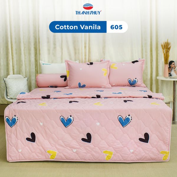  Bộ Ga Bọc Cotton Vanila (Vỏ Gối Không Lót Gòn) 605 