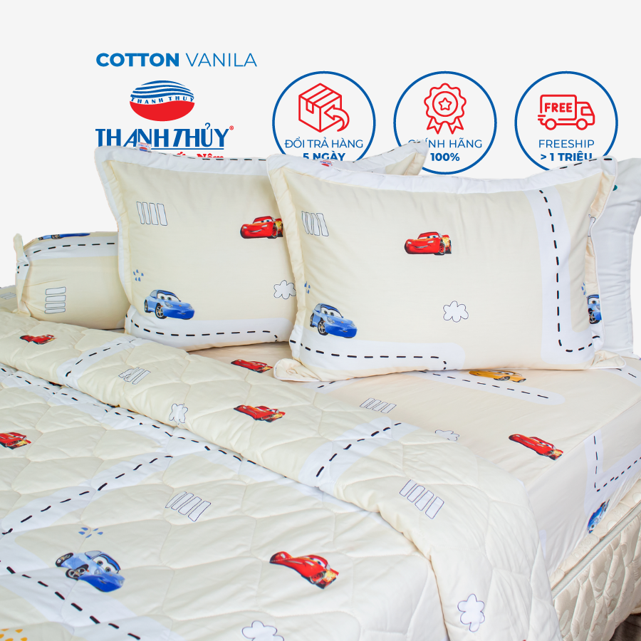  Bộ Ga Bọc Cotton Vanila (Vỏ Gối Không Lót Gòn) 254 