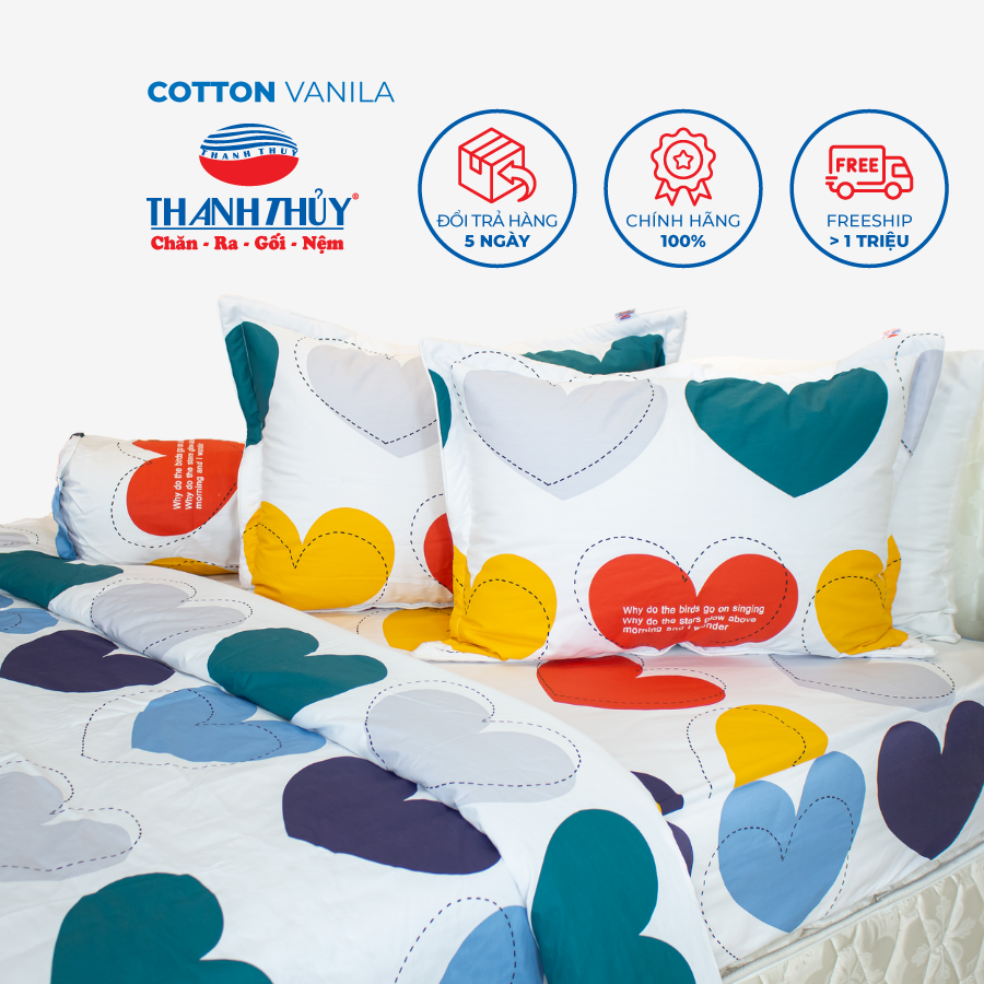  Bộ Ga Bọc Cotton Vanila (Vỏ Gối Lót Gòn) 268 
