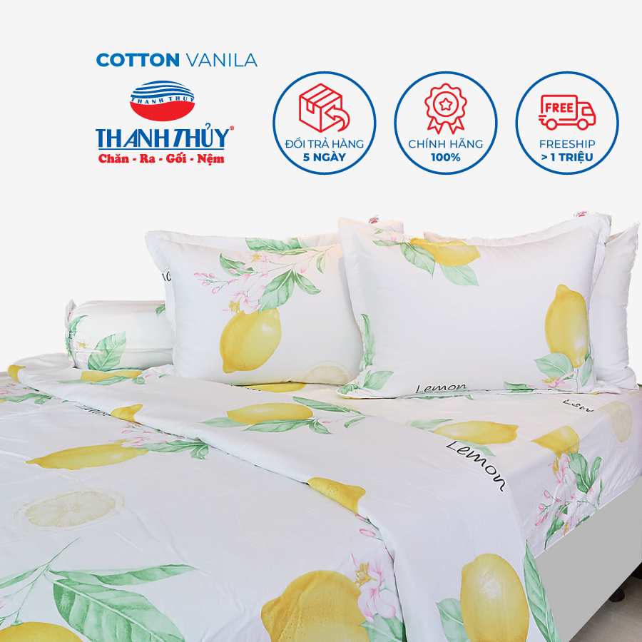  Bộ Ga Bọc Cotton Vanila (Vỏ Gối Không Lót Gòn) 309 