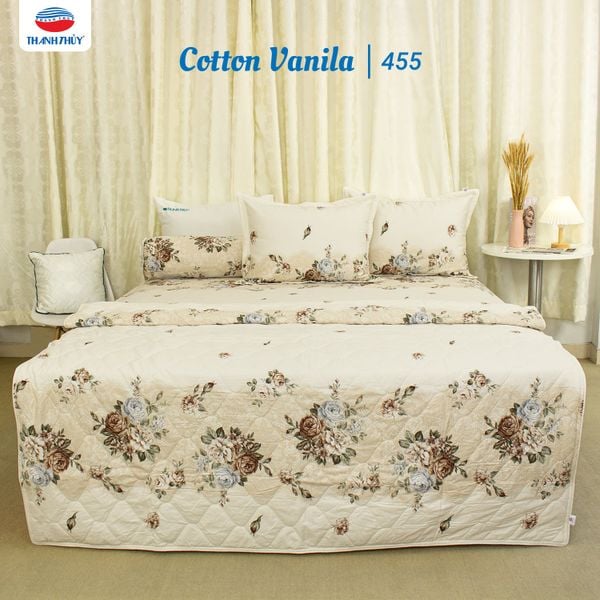  Bộ Ga Bọc Cotton Vanila (Vỏ Gối Không Lót Gòn) 455 