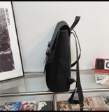  Balo da PU đi học, đựng laptop, thiết kế nắp gập, trượt nước, balo da nam nữ mã LB53 