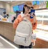  Balo dù trơn đơn giản cho học sinh, ba lo đi học, cặp sách cấp 2, 3, sinh viên, đi du lịch đựng vừa laptop BLXX01 