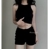  Áo Croptop ba lỗ trơn, thun cotton co giãn 4 chiều, Ôm body chất tốt, Freesize 