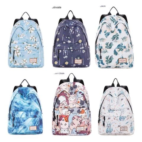  Balo HT22 chất chống nước, nhiều hoạ tiết hoa văn thanh lịch cho nữ đi học đi chơi đựng laptop 