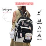  Balo học sinh mẫu mới kiểu Hàn Quốc kekemi phối màu đi học, đi chơi, đựng laptop, du lịch, cặp sách sinh viên 