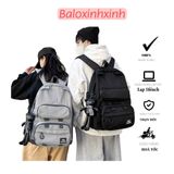  Balo trơn đơn giản, kiểu Hàn Quốc cho nam nữ, đi du lịch, đi học cỡ lớn, cặp sách học sinh, ba lô laptop mẫu mới mã Bv74 