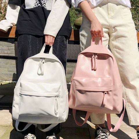  Balo Xinh Xinh da trơn basic cổ điển nam nữ Hàn Quốc thời trang mẫu mới cặp túi Hot trend LB64 