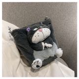  Balo mini kiêm túi đeo chéo thú bông hình con mèo đáng yêu, chất lông 