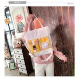  Túi tole kiêm balo túi phối màu,  có thể đựng sách vở, A4, chất vải bố dày dặn, thích hợp đi học, đi dạo phố 