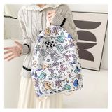  Balo họa tiết nam nữ đi học đi chơi , cặp sách cấp 1, 2, 3, túi sách sinh viên du lịch, kiểu dáng Hàn Quốc cỡ vừa 