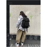  Balo trơn đơn giản nam nữ size lớn 33x45 vừa laptop to, đi học, du lịch, có nhiều ngăn, cá tính trơn đen mã BV73 