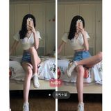  Áo croptop tay ngắn thêu hình giá rẻ 