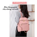  Balo dù nữ đi làm, đi chơi, du lịch, ba lô trơn đơn giản nhiều ngăn vừa A4 kèm ví tiền size 24X34 mã sản phẩm VP41 