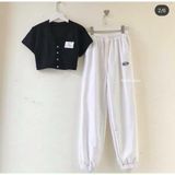  Quần ống rộng da cá 