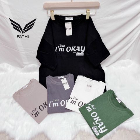  Áo thun Xinh Xinh Unisex năng động, áo thun đôi, I'm Okay FT01 