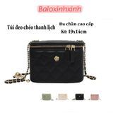  Túi đeo chéo nữ da chần ô sang trọng dự tiệc, xuống phố hàng Quảng Châu xịn chất đẹp phom chuẩn balo Xinh Xinh mã VP48 