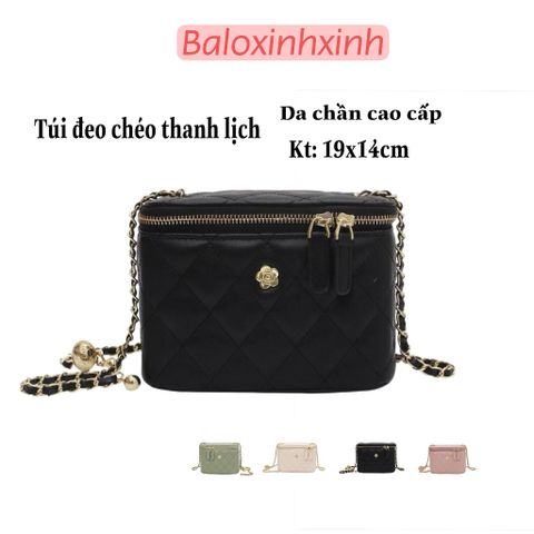  Túi đeo chéo nữ da chần ô sang trọng dự tiệc, xuống phố hàng Quảng Châu xịn chất đẹp phom chuẩn balo Xinh Xinh mã VP48 