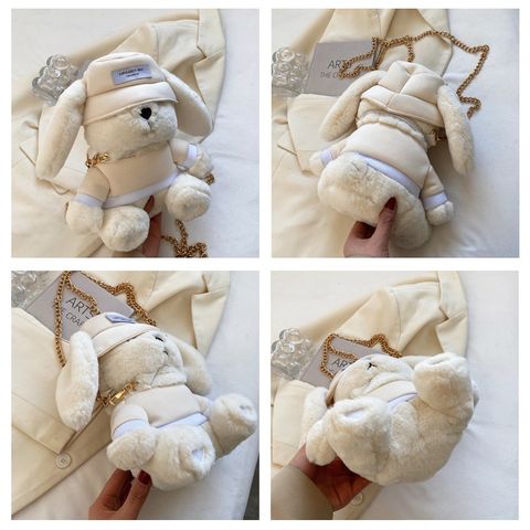  Túi đeo chéo thỏ bông trắng xinh xắn, đáng yêu 