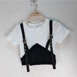  Áo croptop thun phối yếm cá tính Freesize cho nữ, chất thun borip co dãn, hot 2023 mã croptopyem 