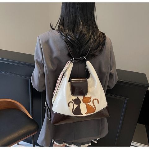  Balo kiêm túi tole Xinh Xinh hình mèo cao cấp, mẫu mới cho nữ đi làm, công sở, di lịch cỡ vừa LB76 