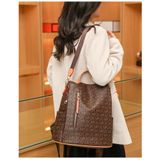  Balo da Xinh Xinh họa tiết MK công sở nữ vừa A4 kiểu dang thời trang cổ điển túi đeo vai mẫu mới 