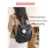  Balo dù trơn đơn giản kiêm túi đeo vai nữ, size vừa thiết kế Hàn Quốc thanh lịch mã VP42 