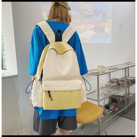  Balo học sinh, cặp sách sinh viên basic phối màu bắt mắt, đơn giản cho nam nữ 