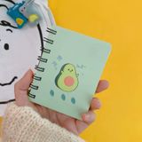  Sổ  vở lò xo mini cầm tay, giấy dày, sổ ghi kế hoạch, note hình quả bơ xinh xắn 