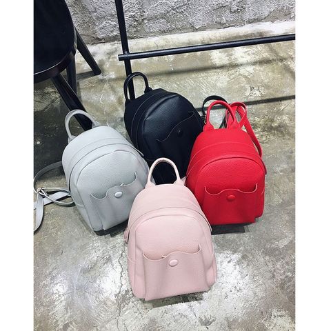  Da mini túi nút tròn, balo mini nữ 