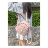  Balo Xinh Xinh da mini cho nữ, style Hàn Quốc đính nơ dễ thương thời trang đẹp LB65 